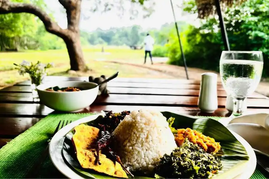 a prepared meal at mahoora wilpattu in sri lanka experiential journey