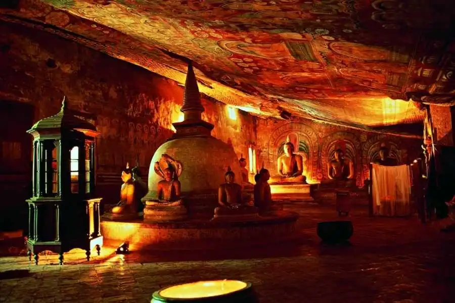 indoor scenary at dambulla cave temple sri lanka experiential journey