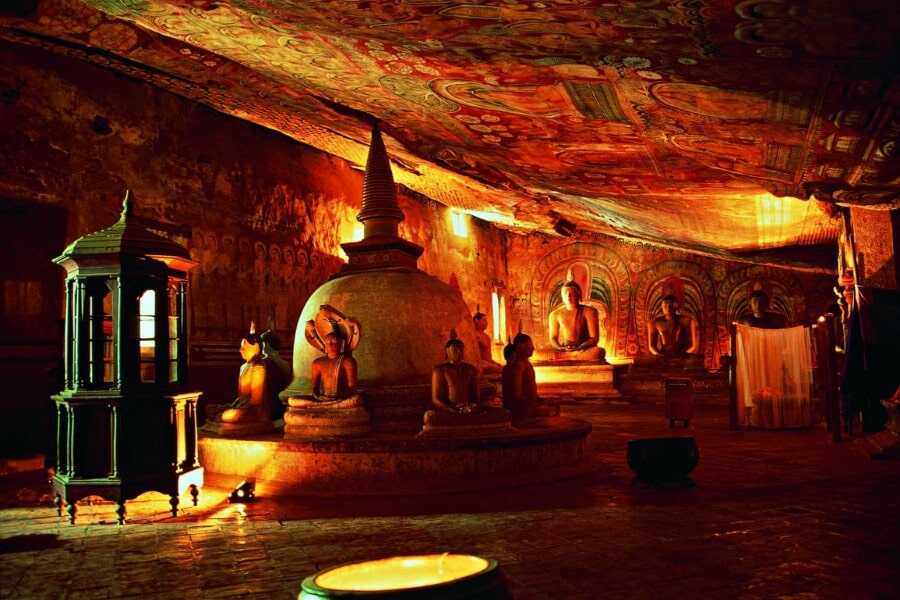 indoor scenary at dambulla cave temple sri lanka experiential journey