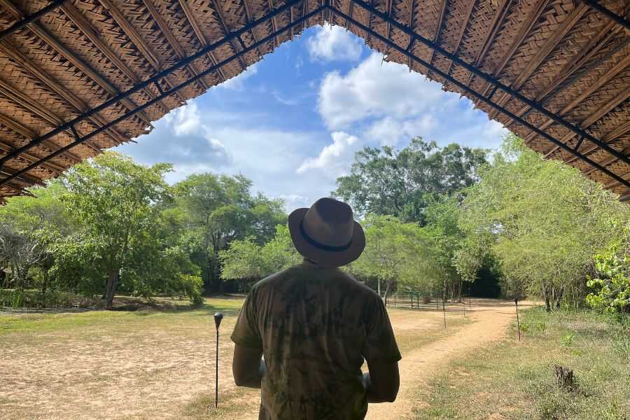 a man in mahoora wilpattu tent in sri lanka experiential journey