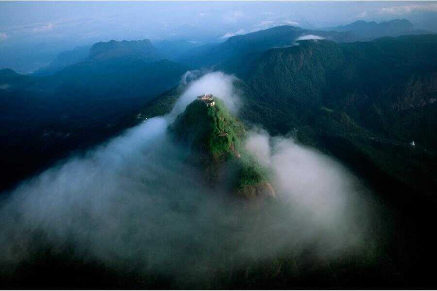 drone view at adams peak sri lanka experiential journey