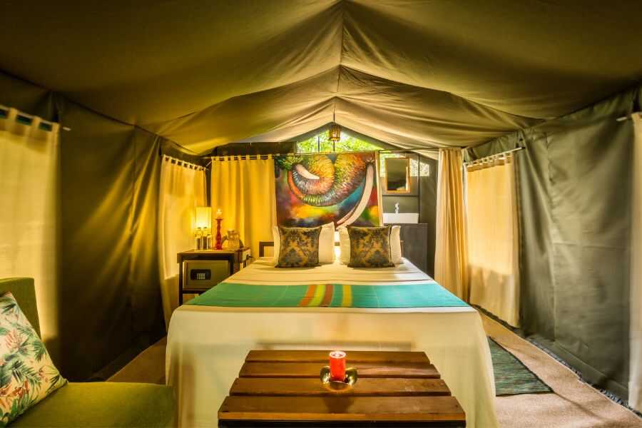 inside of mahoora yala tent in sri lanka experiential journey
