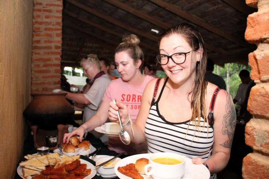 tourists are enjoying their breakfast sri lanka experiential journey